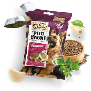 package of natural functional dog treat and coconut slices