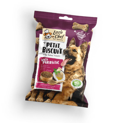 package of natural functional dog treat for parasite control