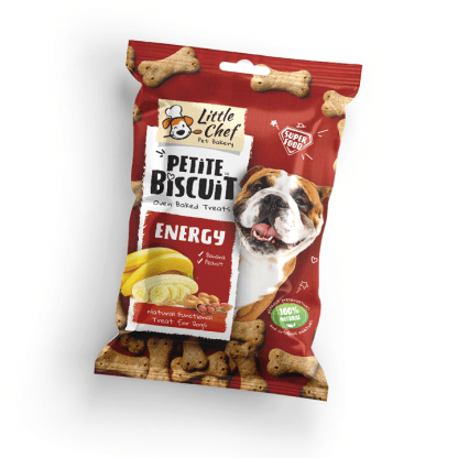package of natural functional dog treat for energy