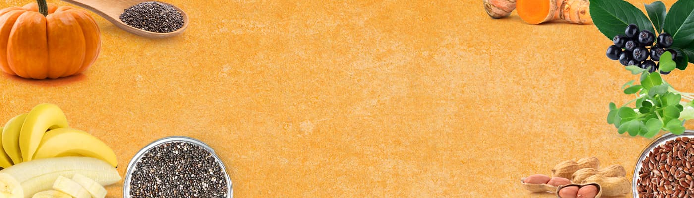 healthy food on orange background