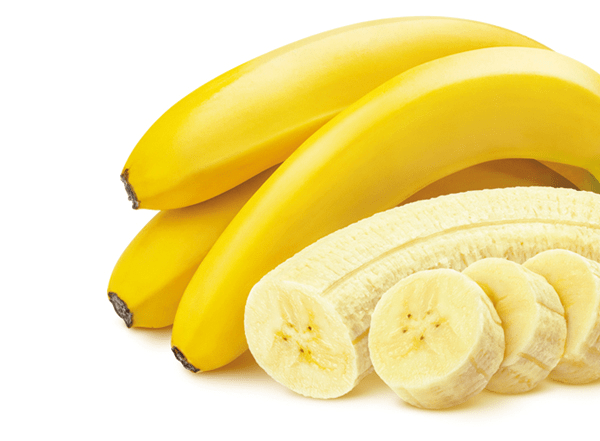 three unpeeled and one peeled banana